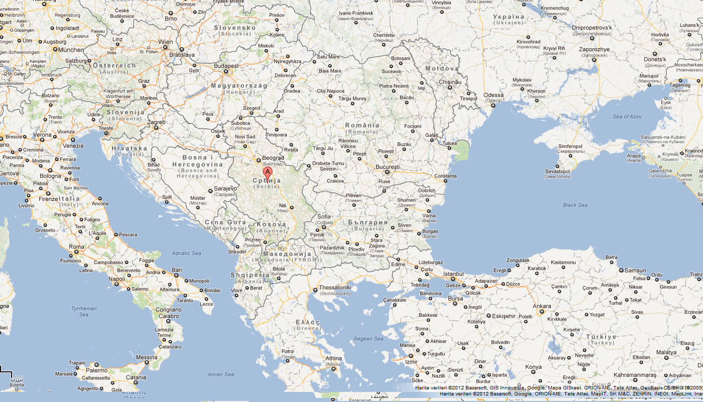 carte du serbie europe